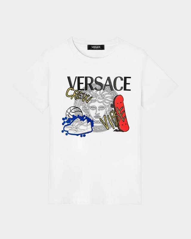 Boy's Versace Crew Graphic T-Shirt, Size 6-14